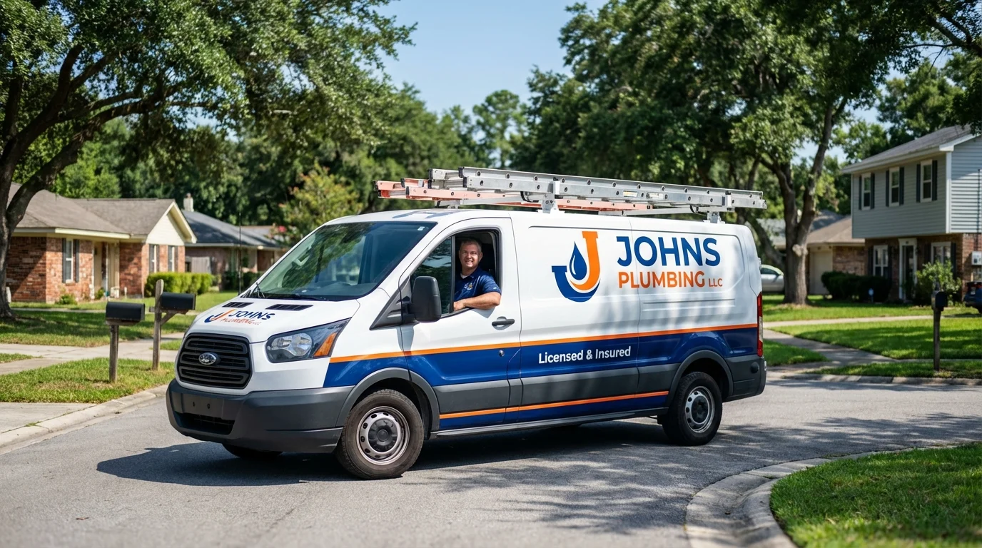 Johns Plumbing LLC service van in Minden, NV