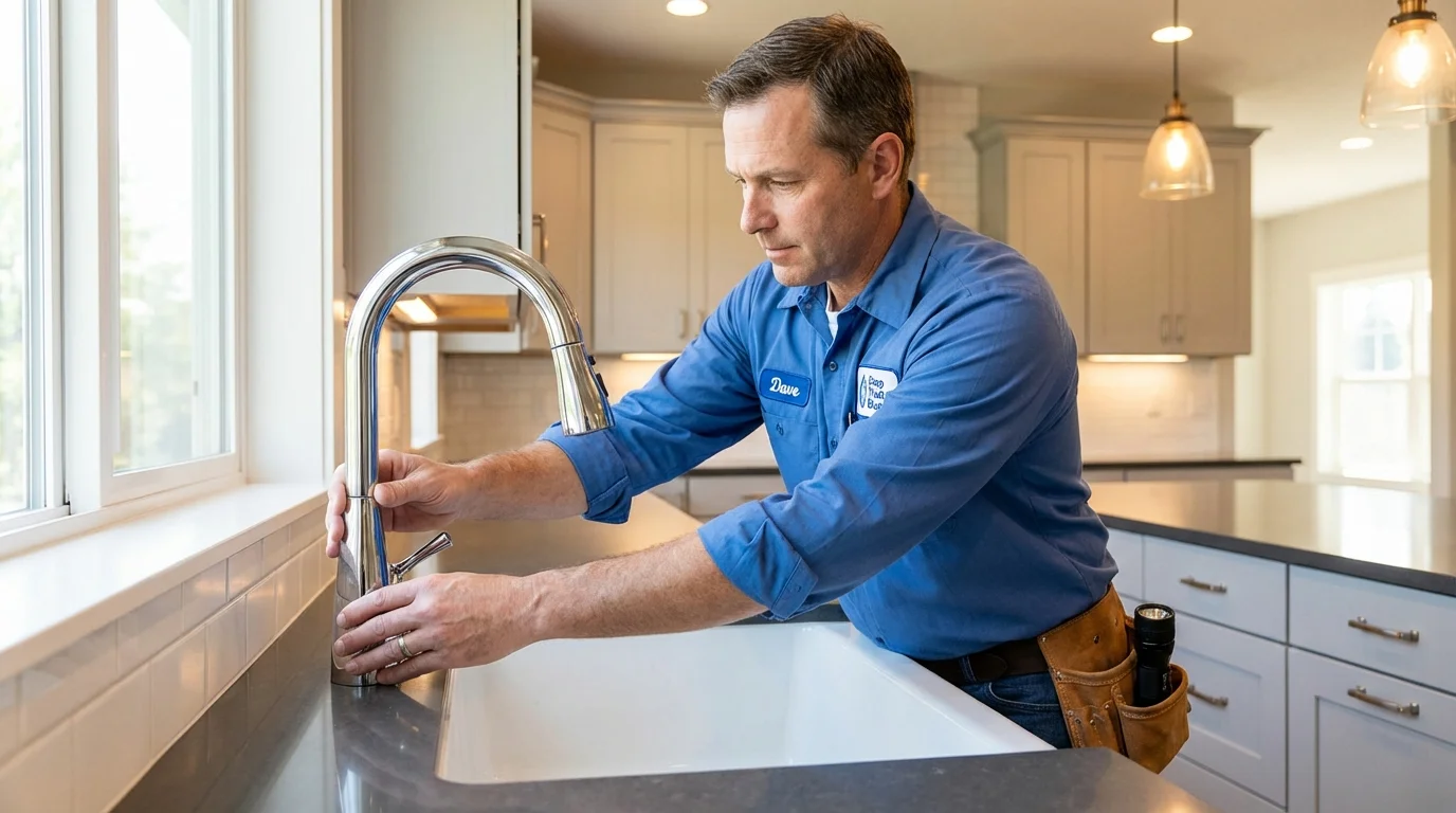 Kitchen faucet installation by Johns Plumbing LLC in Minden